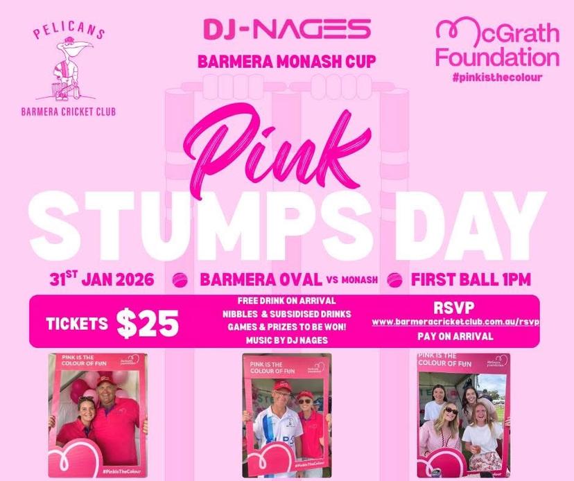 Barmera Cricket Club Pink Stumps Day Event