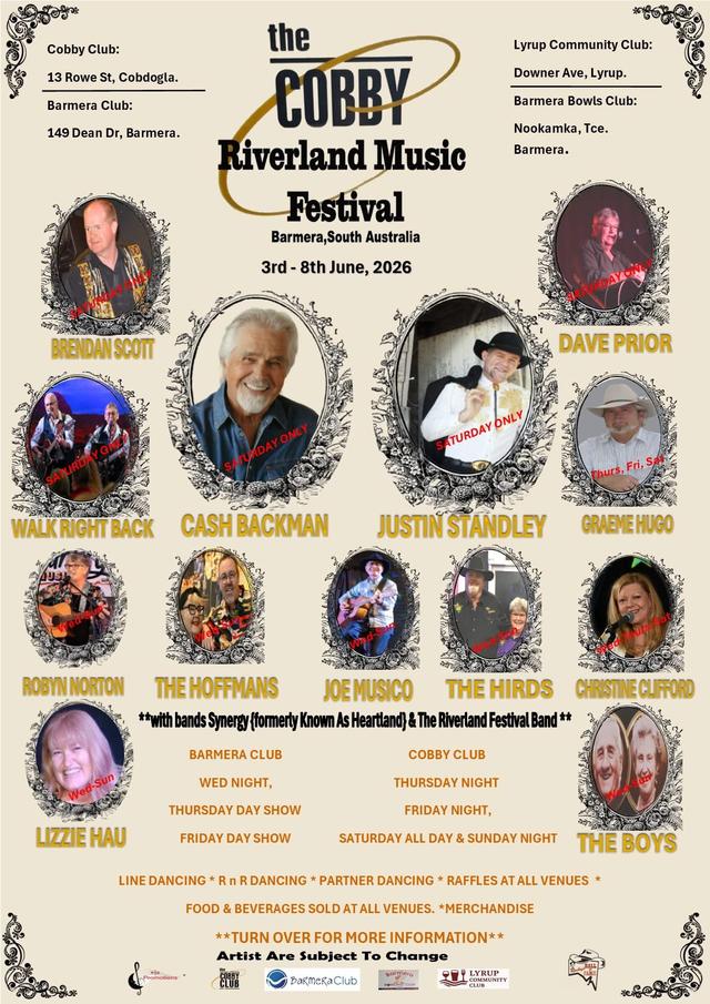 Riverland Music Festival Event poster page 1